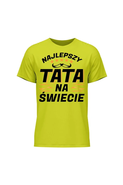 Koszulka męska Najlepszy tata na świecie - limonka