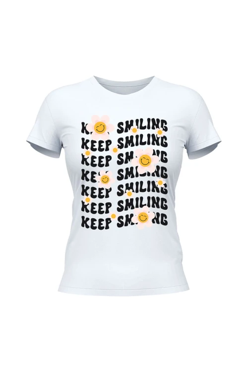 Koszulka damska Keep Smiling - biała