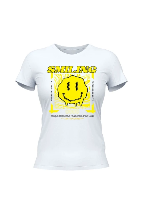 Koszulka damska Smiling - biała