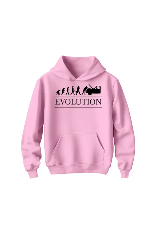 Bluza dziecięca z kapturem Ewolucja Mechanika - różowa