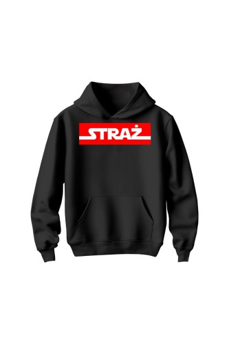 Bluza dziecięca z kapturem STRAŻ - czarna