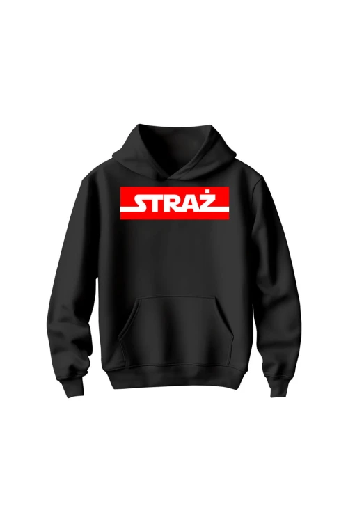 Bluza dziecięca z kapturem STRAŻ - czarna