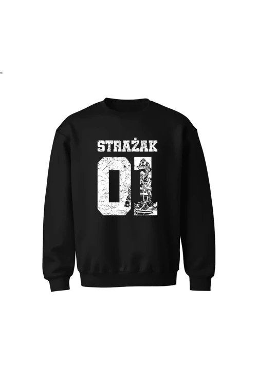 Bluza dziecięca bez kaptura Strażak 01 - czarna
