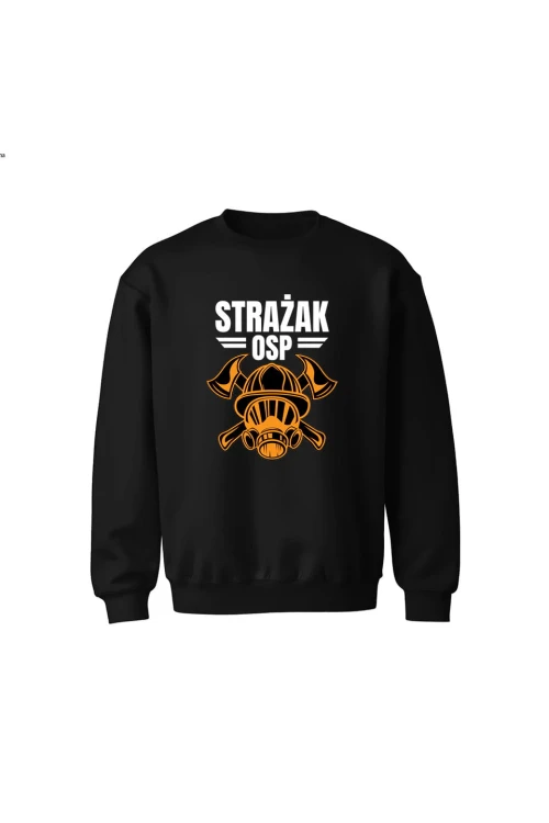 Bluza dziecięca bez kaptura Strażak OSP - czarna