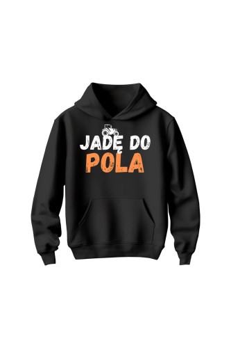 Bluza dziecięca z kapturem Jadę do pola - czarna
