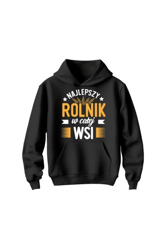 Bluza dziecięca z kapturem Najlepszy rolnik w całej wsi - czarna