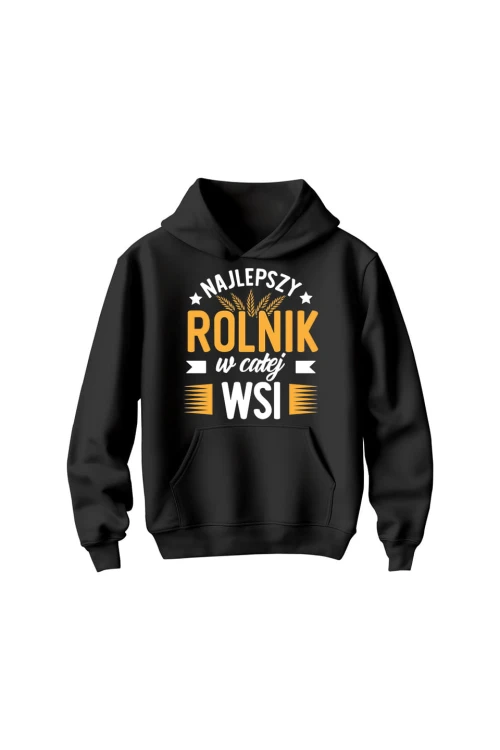 Bluza dziecięca z kapturem Najlepszy rolnik w całej wsi - czarna
