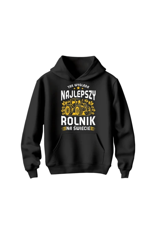 Bluza dziecięca z kapturem Najlepszy rolnik na świecie - czarna