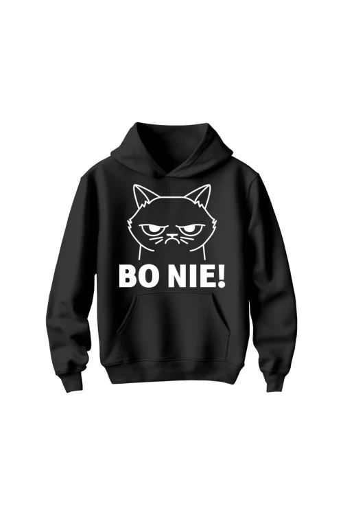 Bluza dziecięca z kapturem Bo NIE - czarna