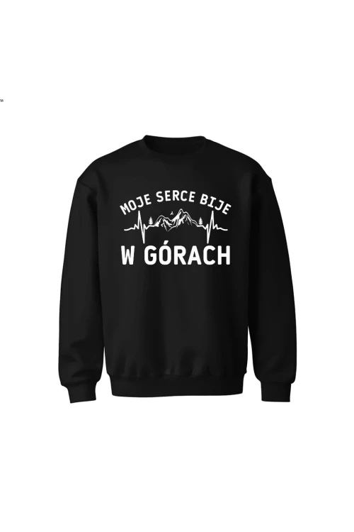 Bluza dziecięca bez kaptura Moje serce bije w górach - czarna