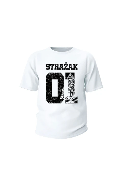 Koszulka dziecięca Strażak 01 - biała