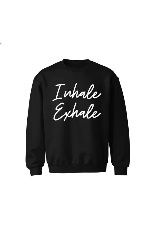 Bluza dziecięca bez kaptura Inhale Exhale - czarna