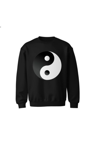 Bluza dziecięca bez kaptura Symbol Yin Yang - czarna