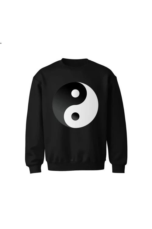 Bluza dziecięca bez kaptura Symbol Yin Yang - czarna