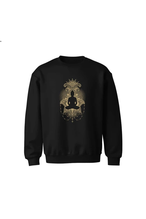 Bluza dziecięca bez kaptura Budda Medytacja - czarna