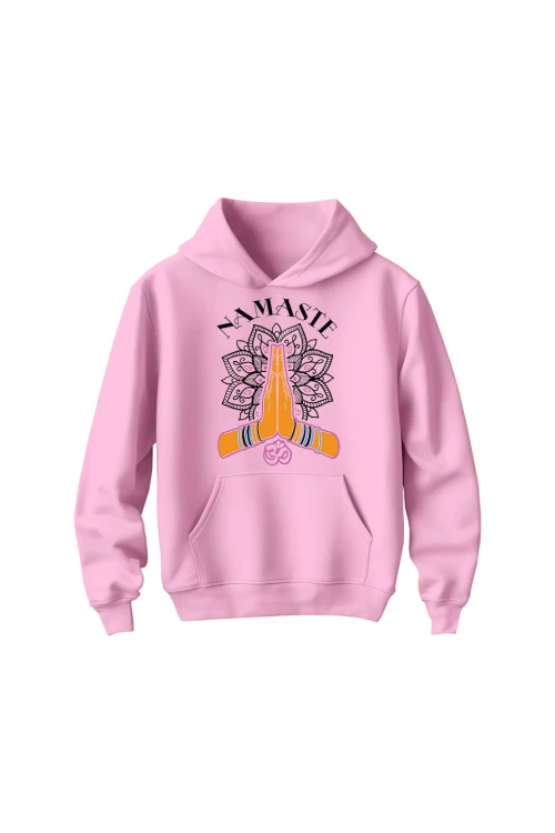 Bluza dziecięca z kapturem Namaste - różowa