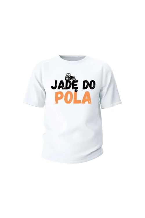 Koszulka dziecięca Jadę do pola - biała