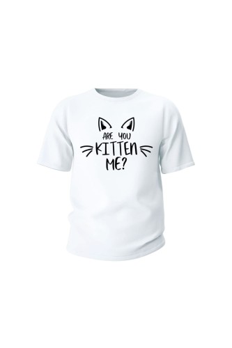 Koszulka dziecięca Are you kitten me? - biała