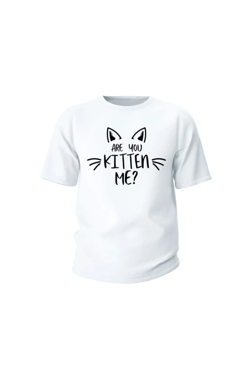 Koszulka dziecięca Are you kitten me? - biała