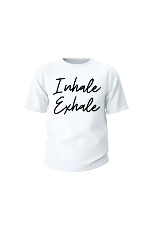 Koszulka dziecięca Inhale Exhale - biała