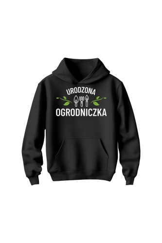 Bluza dziecięca z kapturem Urodzona ogrodniczka - czarna