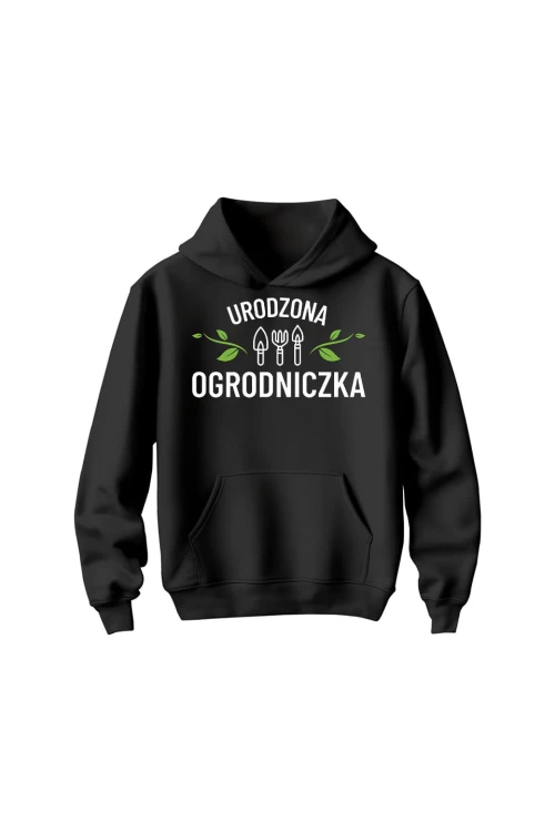 Bluza dziecięca z kapturem Urodzona ogrodniczka - czarna