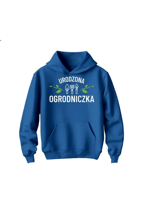 Bluza dziecięca z kapturem Urodzona ogrodniczka - niebieska