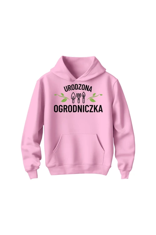 Bluza dziecięca z kapturem Urodzona ogrodniczka - różowa