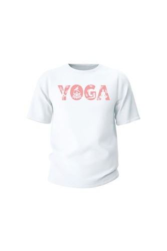 Koszulka dziecięca Yoga Napis - biała