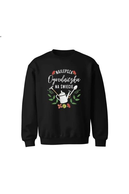 Bluza dziecięca bez kaptura Najlepsza ogrodniczka na świecie - czarna