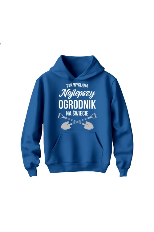 Bluza dziecięca z kapturem Tak wygląda najlepszy ogrodnik na świecie - niebieska