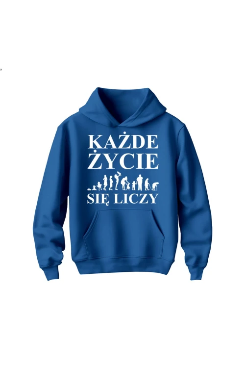 Bluza dziecięca z kapturem Każde życie się liczy - niebieska