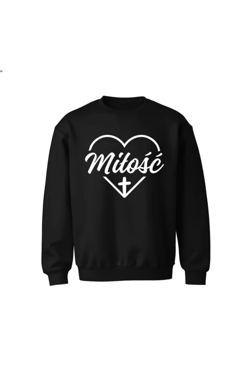 Bluza dziecięca bez kaptura Miłość w sercu - czarna