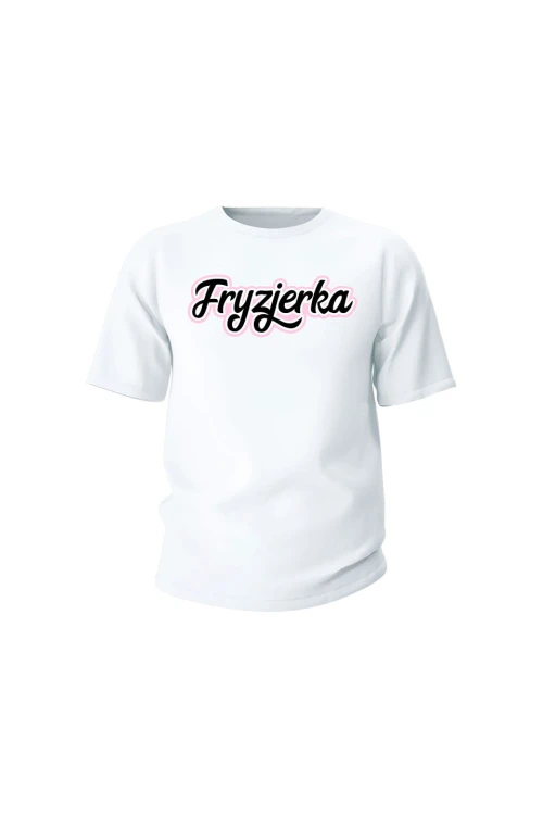 Koszulka dziecięca Fryzjerka napis - biała