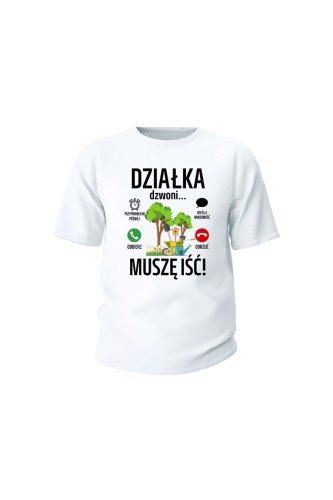 Koszulka dziecięca Działka dzwoni muszę iść - biała