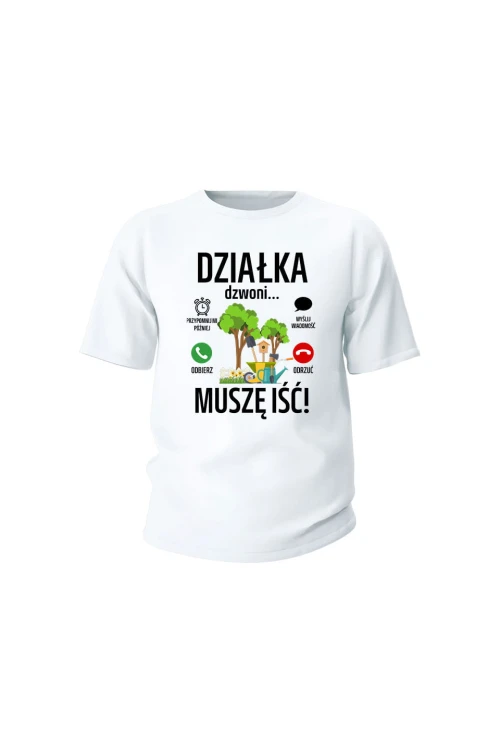 Koszulka dziecięca Działka dzwoni muszę iść - biała
