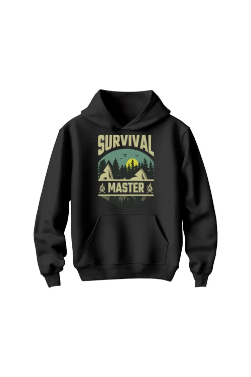 Bluza dziecięca z kapturem Survival Master - czarna
