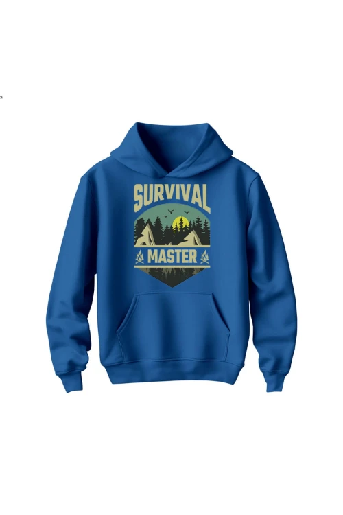 Bluza dziecięca z kapturem Survival Master - niebieska