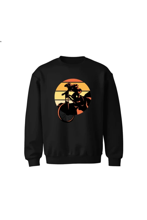 Bluza dziecięca bez kaptura Downhill MTB - czarna