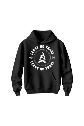Bluza dziecięca z kapturem Leave no trace - czarna