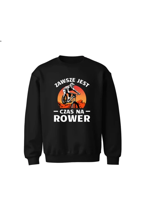 Bluza dziecięca bez kaptura Zawsze jest czas na rower Downhill MTB - czarna