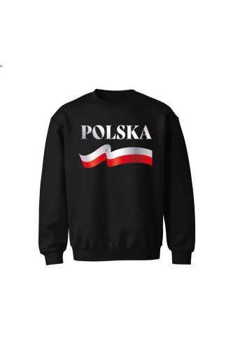 Bluza dziecięca bez kaptura POLSKA - czarna