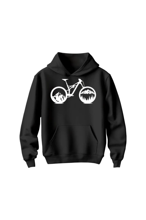 Bluza dziecięca z kapturem Mountain bike enduro downhill - czarna
