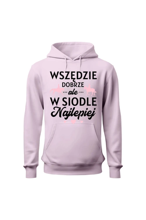 Bluza damska z kapturem W siodle najlepiej - różowa