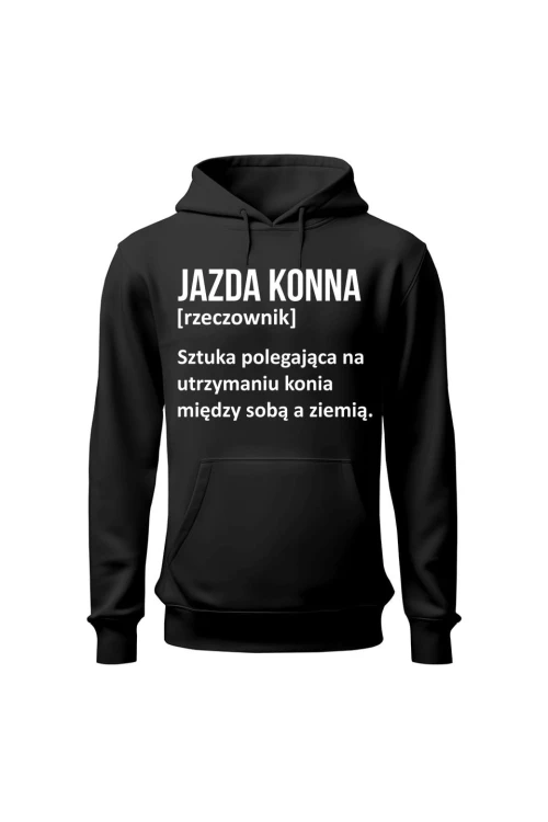 Bluza damska z kapturem Jazda konna - Definicja - czarna