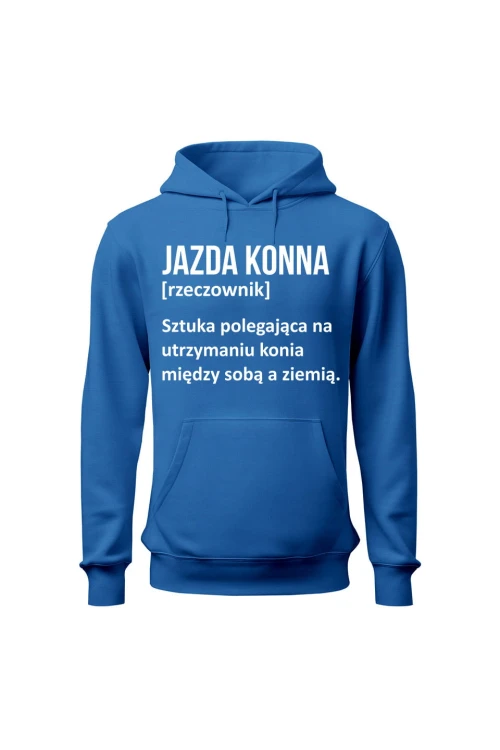 Bluza damska z kapturem Jazda konna - Definicja - niebieska