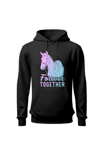 Bluza damska z kapturem Forever Together - czarna