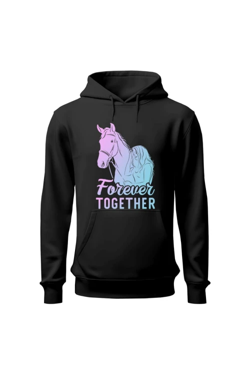 Bluza damska z kapturem Forever Together - czarna