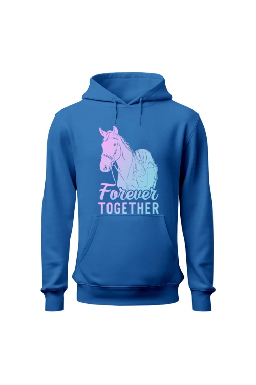 Bluza damska z kapturem Forever Together - niebieska
