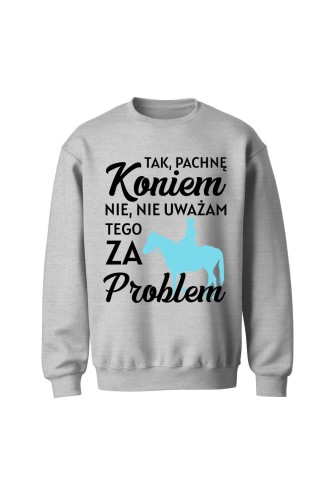 Bluza bez kaptura Pachnę koniem i to nie problem - szara
